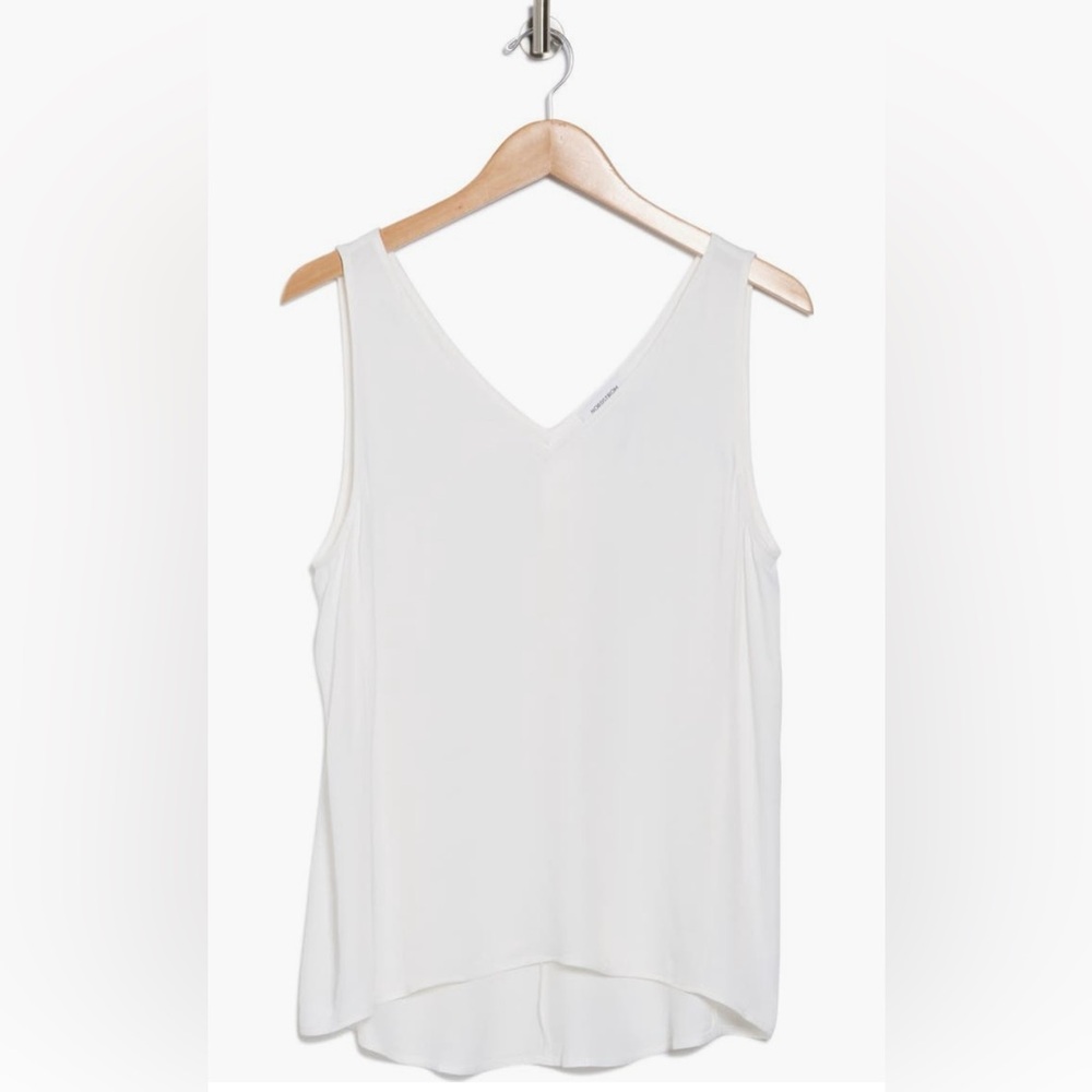 Nordstrom White V-neck Tank Top/Size Large/NWT - Picture 2 of 3